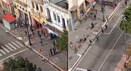 Uma farmácia foi saqueada e um ônibus foi atacado e teve os vidros quebrados, assim como vidros de pontos de ônibus no canteiro central da via foram vandalizados.