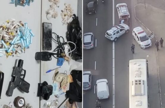 Itens encontrados junto com o suspeito
