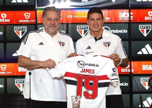 James Rodríguez usava a camisa 19 no São Paulo