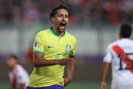 Marquinhos marca contra o Peru