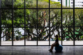 Interior do Sesc 14 Bis, na Bela Vista