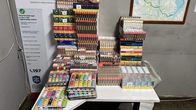 Cigarros roubados no supermercado do Grajaú