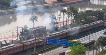 Linha 9-Esmeralda de trens metropolitanos apresentou problema em dia de greve da CPTM