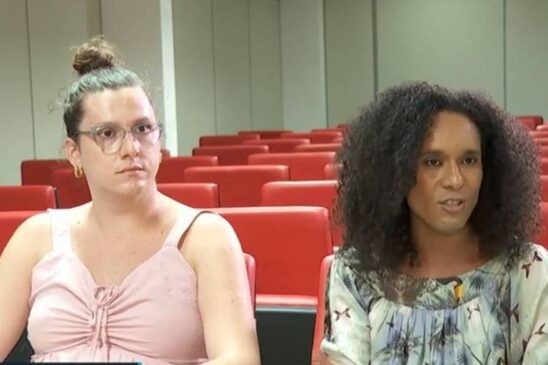 As estudantes Stella Branco e Louíse Rodrigues e Silva durante entrevista ao Jornal da EPTV