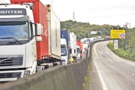 O acidente causou lentidão do km 59 ao 61,5