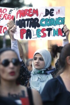 Ato Mundial em Solidariedade ao Povo Palestino, na Avenida Paulista