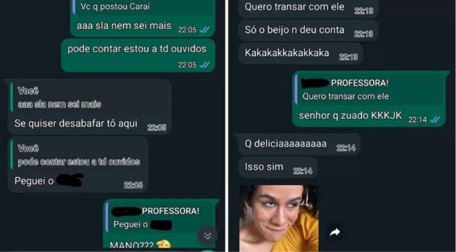 Conversas entre a professora e uma aluna
