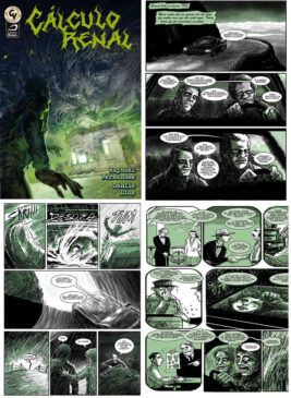 Com base no famoso gênero horror cósmico, a arte da obra é composta por desenhos em preto, branco e verde distribuídos em 32 páginas