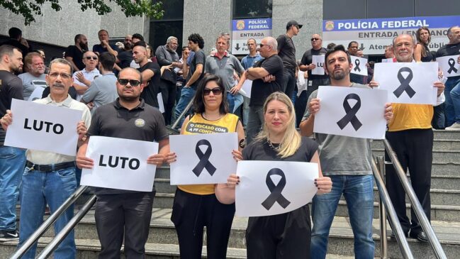 Policiais Federais de São Paulo, durante ato em novembro