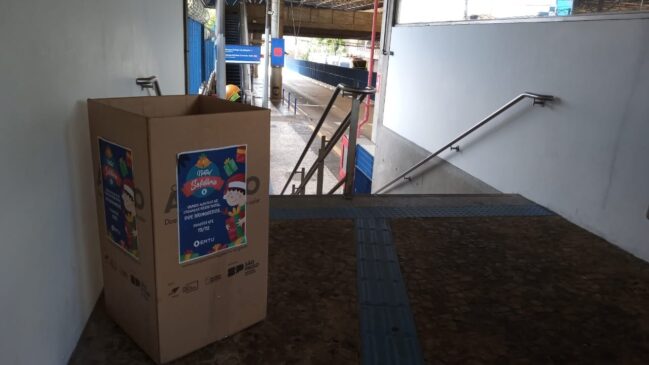 Os postos ficarão disponíveis até o dia 15 de dezembro para os passageiros interessados em fazer doações