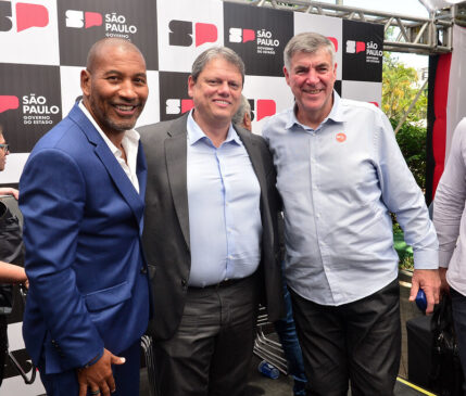 Mauro Silva, Tarcísio de Freitas e Zetti, ex-goleiro e ídolo do São Paulo