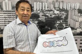 A estação será construída no formato de cinco anéis unidos interligados por um vão central