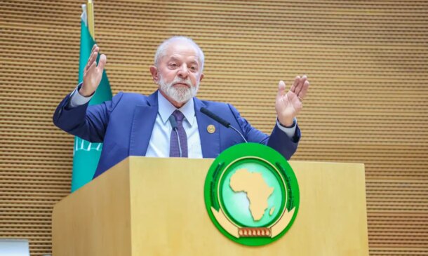 Lula em discurso na União Africana