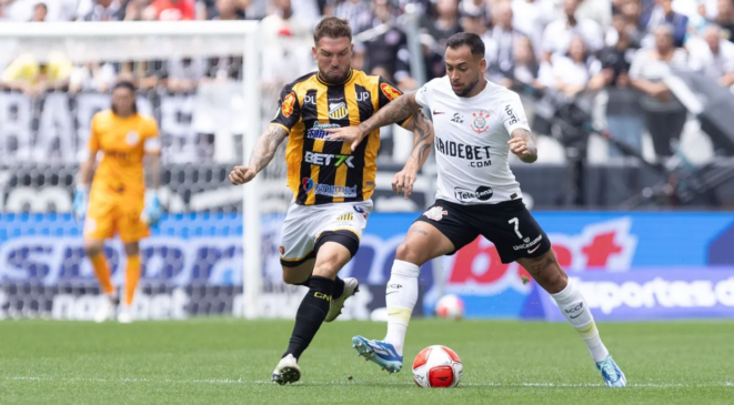 O Corinthians fez um primeiro tempo regular e teve chances para abrir o placar