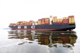 Para a passagem do navio, a travessia de balsas entre Santos e Guarujá chegou a ser paralisada por aproximadamente 20 minutos