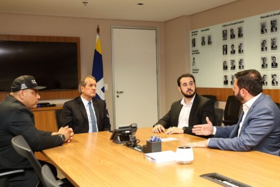 Fernando Lisboa, Valdemar Costa Neto, Lucas Sanches e Carlos Alberto Santiago, durante encontro em Brasília