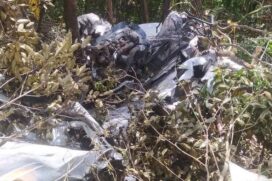 Destroços do avião que decolou de Jundiaí, no interior de SP