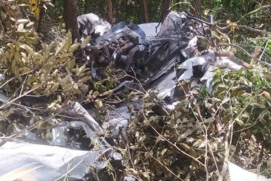 Destroços do avião que decolou de Jundiaí, no interior de SP
