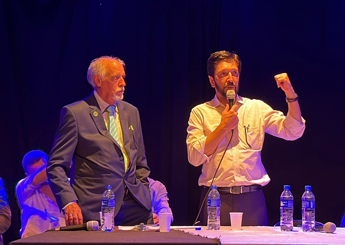 João Garcia e Ricardo Nunes, durante evento de apoio do Mobiliza à reeleição do prefeito de São Paulo