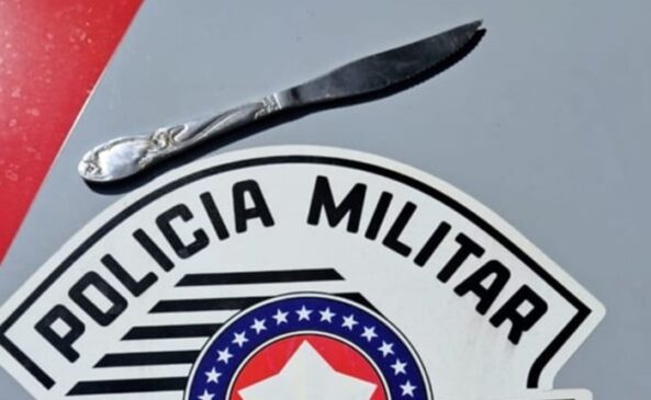 Arma usada pela mulher em Piracicaba, no interior de SP