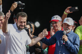 Lula e Boulos no evento de 1&ordm; de maio