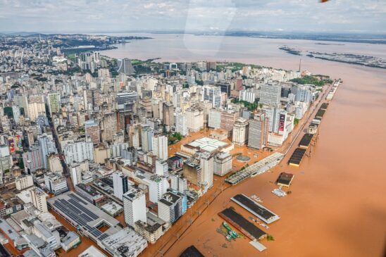 Cidade de Canoas, na região metropolitana de Porto Alegre, neste domingo