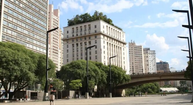 Vale do Anhangabaú, no Centro de SP