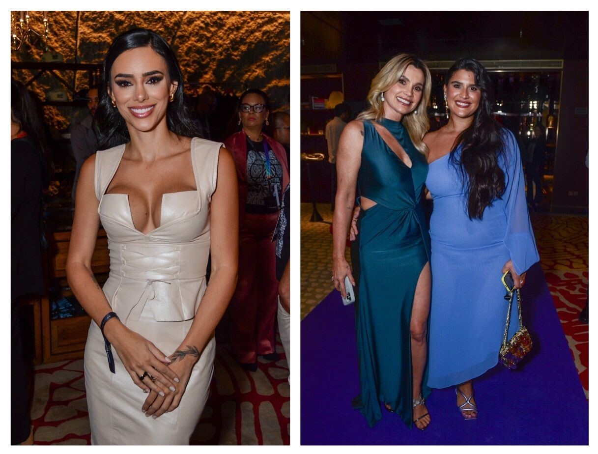 Bruna Biancardi, Flávia Alessandra e Giulia Costa em leilão beneficente em São Paulo