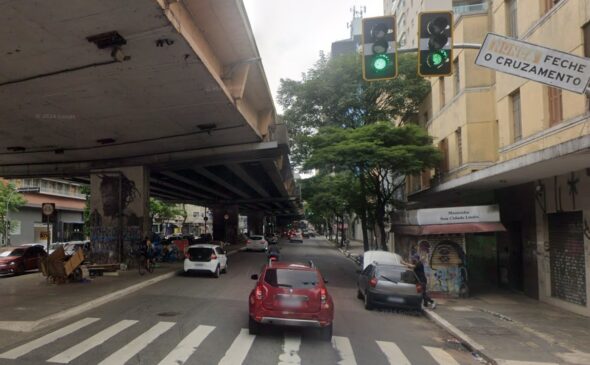 Região do Elevado João Goulart onde um dos corpos foi encontrado