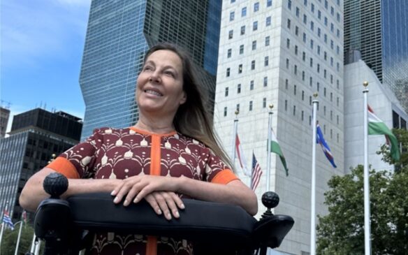 A senadora Mara Gabrilli na sede da ONU, em Nova York