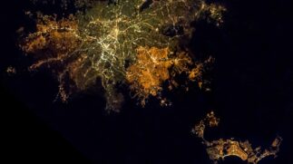 Imagem noturna do estado de São Paulo vista do espaço