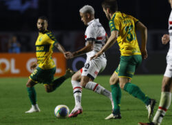 Eliel, já nos minutos finais do 2° tempo, cravou o gol que deu a primeira vitória dos mato-grossenses no estádio do Tricolor