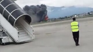 Avião caiu e explodiu após tentar decolar nesta quarta (24)
