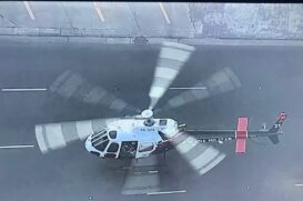 Helicóptero águia precisou ser acionado para fazer o resgate da vítima