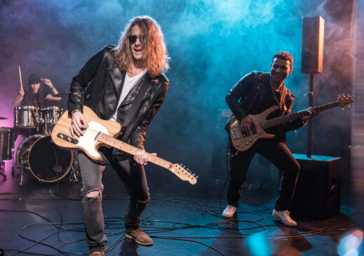 Banda de rock no palco