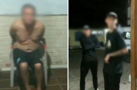 Vítima foi amarrada a uma cadeira, segundo imagens que circulam pela internet