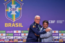 Dorival Jr. técnico da seleção brasileira, ao lado de Ednaldo Rodrigues, presidente da CBF