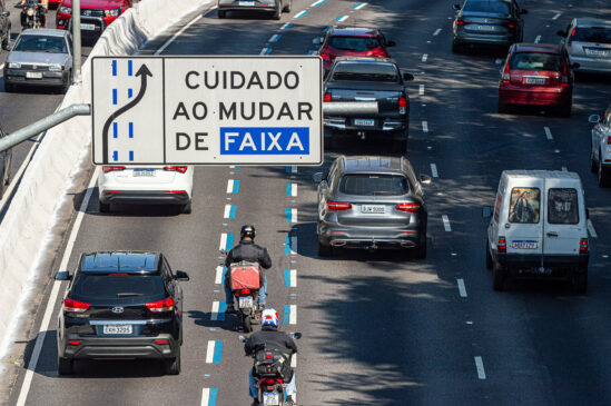 Faixa azul de motocicletas