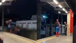 'Homem-Aranha' jogou passageiro nos trilhos após ser agredido