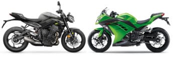 Triumph Street Triple 765 R e da Kawasaki Ninja 300