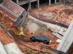 Moradores ficaram assustados com o desabamento
