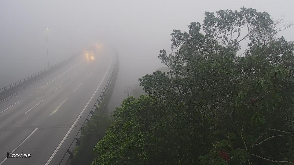 Chuva e neblina na serra do Sistema Anchieta-Imigrantes