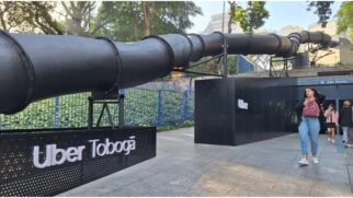 Uber instala Tobogã na estação São Bento, linha 1-azul do Metro