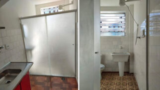 Anúncio no Butantã mostra apartamento com banheiro na cozinha
