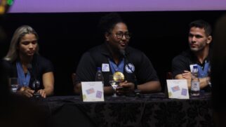 Coletiva com os atletas Beatriz Souza, Willian Lima e Larissa Pimenta