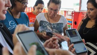 Oficineiros do projeto e professores durante as atividades do projeto em novembro de 2023