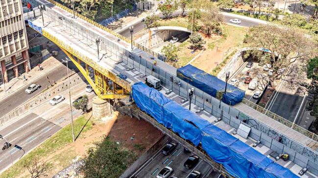 Programada para o fim deste mês, a conclusão das obras de revitalização do viaduto Santa Ifigênia não ocorrerá mais