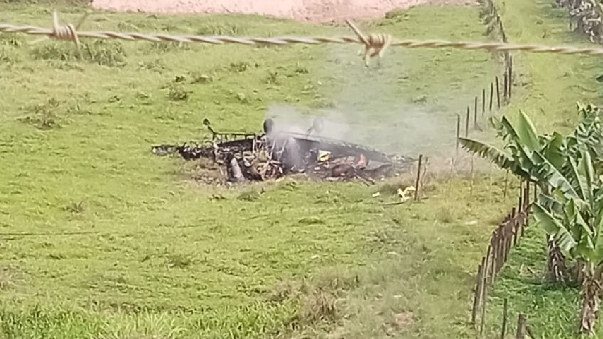 Aeronave agrícola caiu no bairro Iporanga
