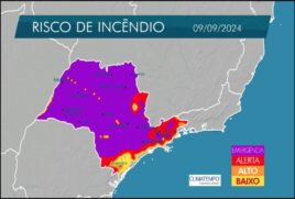 Alertas de risco para incêndios são para as regiões norte, noroeste e oeste de São Paulo