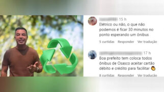 Internautas comentaram na publicação com críticas e elogios ao prefeito